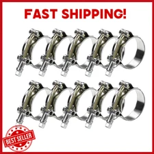 10Pack T Bolt Hose Clamp 40-46mm for 1.25" Hose ID Stainless Steel Radiator H...