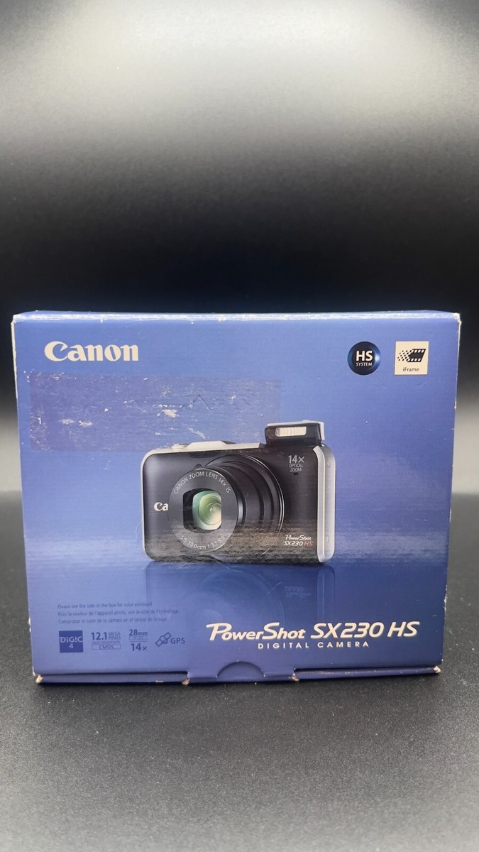 Canon PowerShot SX230 HS 12.1MP Digital Camera - Black for sale 