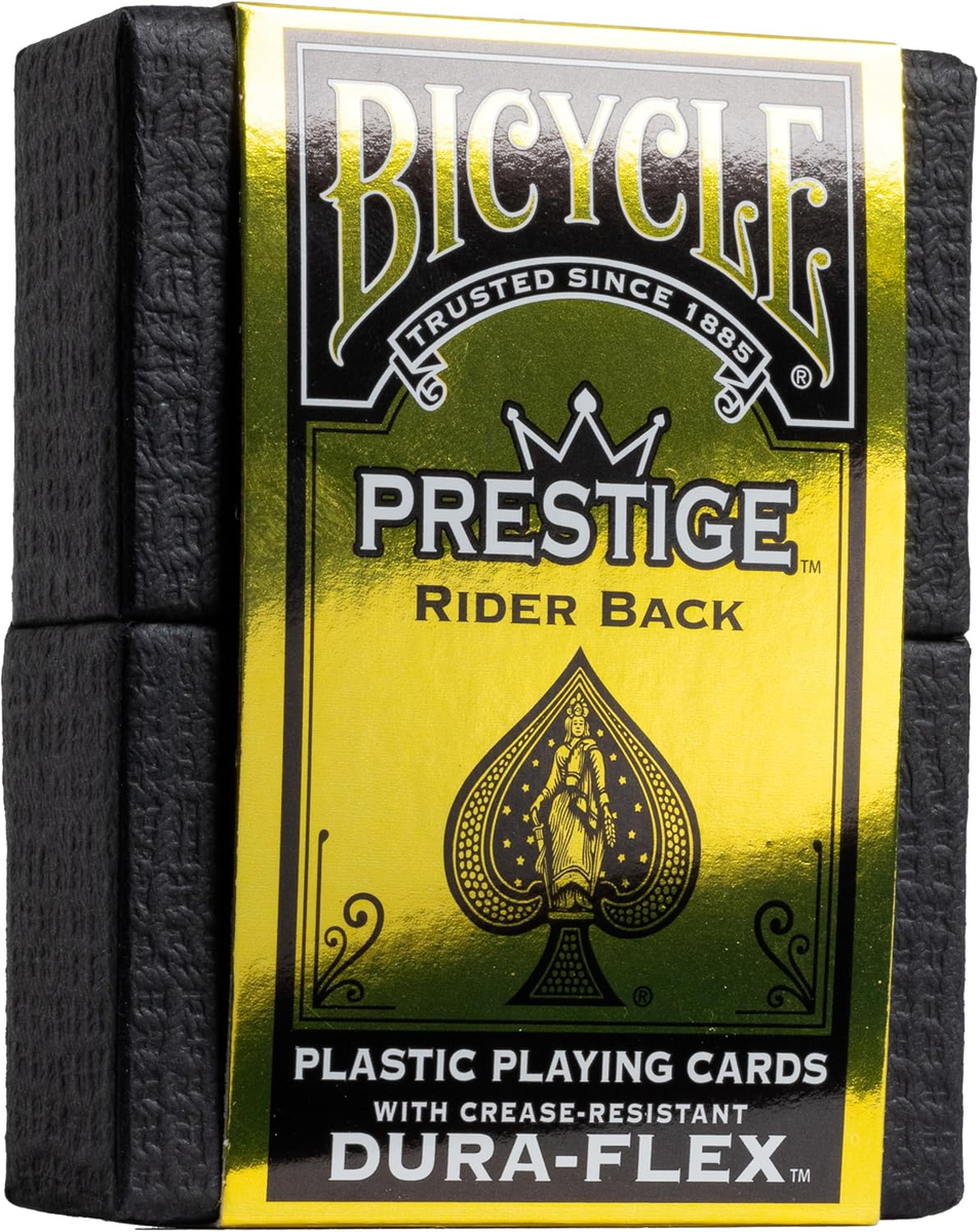 Bicycle Prestige Waterproof Plastic Playing Cards, Black Playing