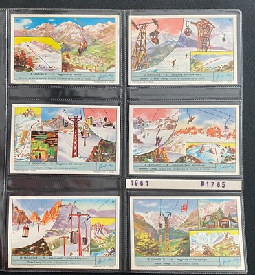 6 ITALIENISCHE CHROM NUMMER S1765 LE SEGOVIE TELEPHERIQUE 1961