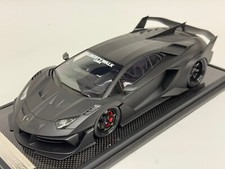 1/18 T&P Lamborghini Aventador Liberty Walk 3.0 Matte Black on Carbon Base #01