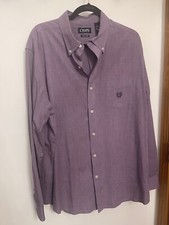 Chaps Ralph Lauren Button-Up Men's Purple Dress Shirt Great Fabric Feel