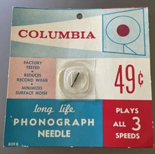 809R Record Player Needle 3 SPEED Thumbscrew COLUMBIA   NEW (OLD STOCK)