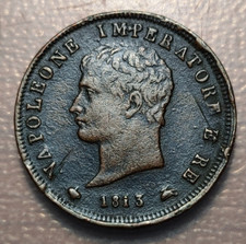 ITALIA REINO DE NAPOLEON 1 SOLDO 1813 M MILAN MBC