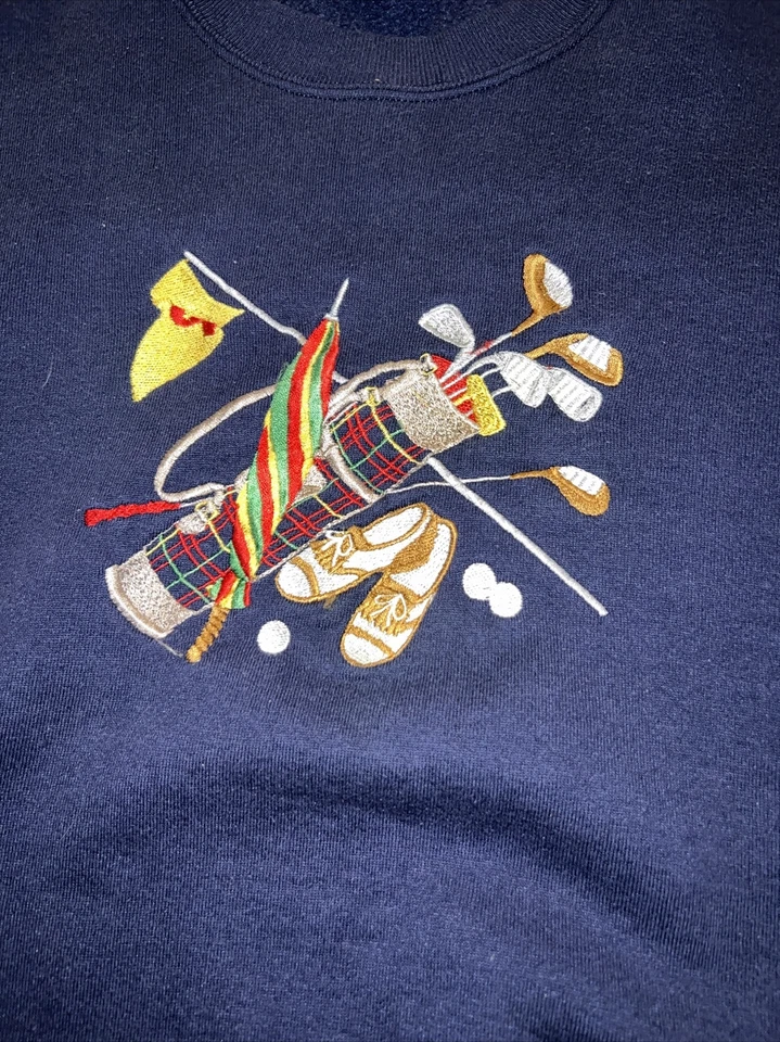 VTG. 90s Peanut Butter & Jelly Embroidered Golf Bag  Crew Neck Sweatshirt Size S - Image 2 of 4