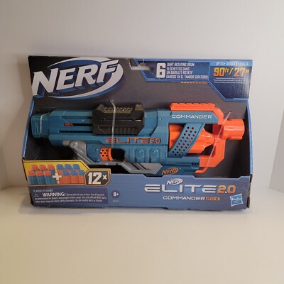 Nerf Elite 2.0 Commander RD-6 Blaster 12 Darts Included 6 Dart Rotating Drum 