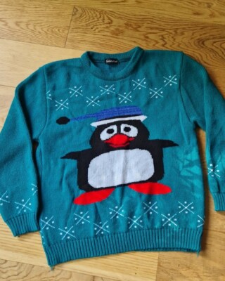 Weihnachtspullover von Fashion Alert für Jungen oder Mädchen 11-12 Jahre Farbe türkis