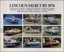 1976 Lincoln Mercury Sales Catalog Mark IV Continental Town Car Marquis Cougar