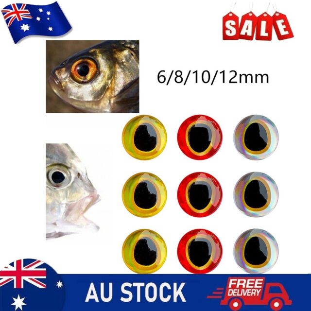 3D Holographic Fishing Lure Eyes For Fly-Tying Stickers 6mm/8mm/10mm/12mm