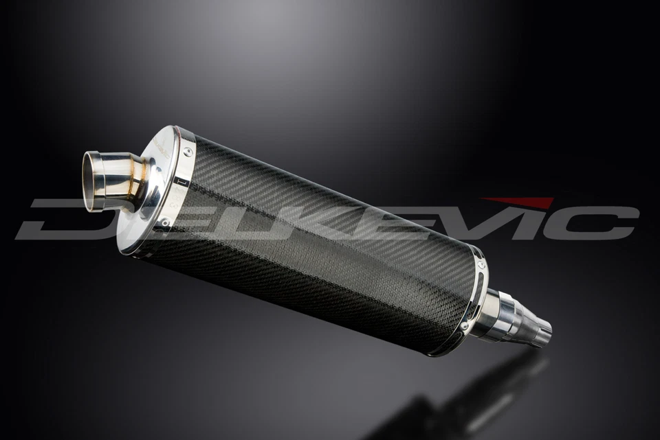 Kymco K-Pipe Downtown 2016-2021 Kit de silenciador de escape de carbono ovalado de 14" deslizable Foto 2 de 4