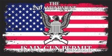 The Second Amendment Is My Gun Permit Usa Patriotic Vinyl Decal Bumper Sticker