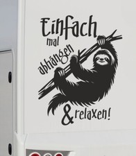 Wohnmobil Aufkleber Auto WOMO Camping Faultier einfach abhängen & relaxen 23