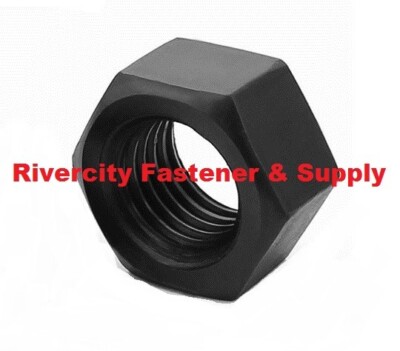(5) 1-1/4-7 Grade 8 Hex Nuts Coarse Thread Plain Black Finish nut 1.25-7