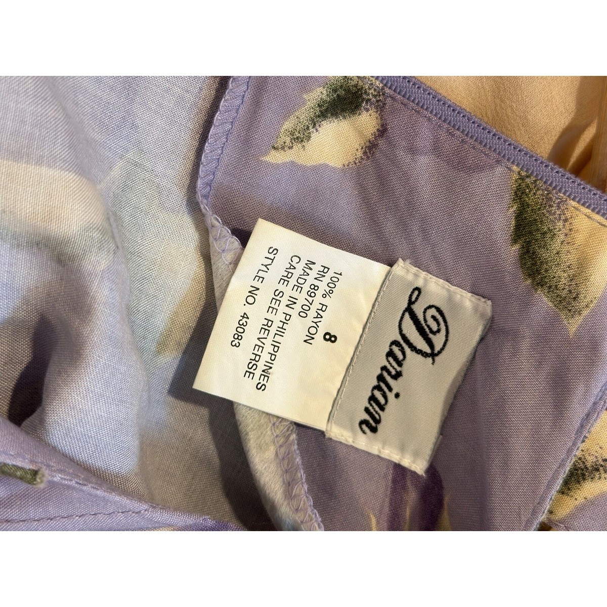 Vintage 80s 90s Darian Maxi Dress Size 8 Pastel Purple Floral