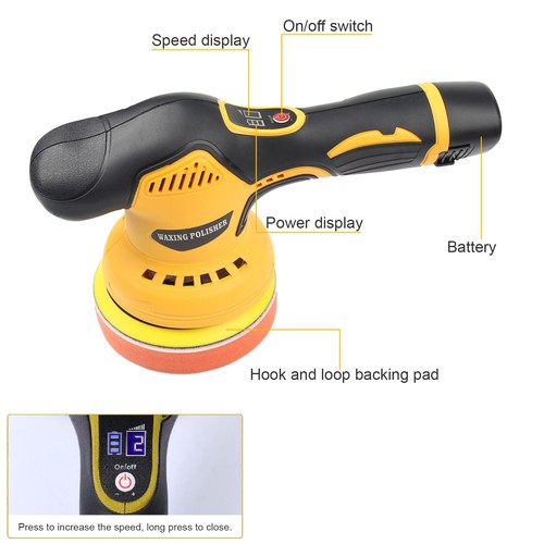Dual Action Car Polisher Buffer Machine Cordless Sander Polishing Kit 2 Battery - Picture 5 of 10
