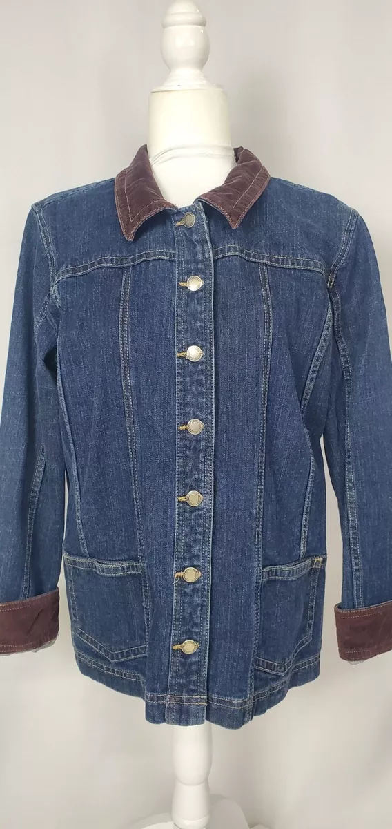 Women's denim top barn coat