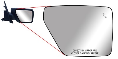Passenger Right Mirror Glass Heated With BLIS For 2021 to 2026 Ford F-150