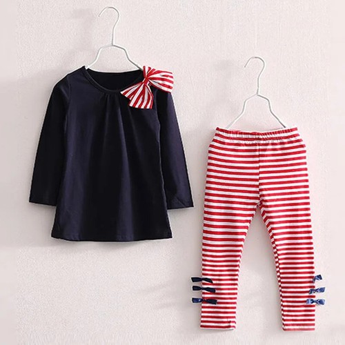 2025 New Children's Sportswear Girls' Autumn/Winter Set Bow Tie Decal - Picture 25 of 26