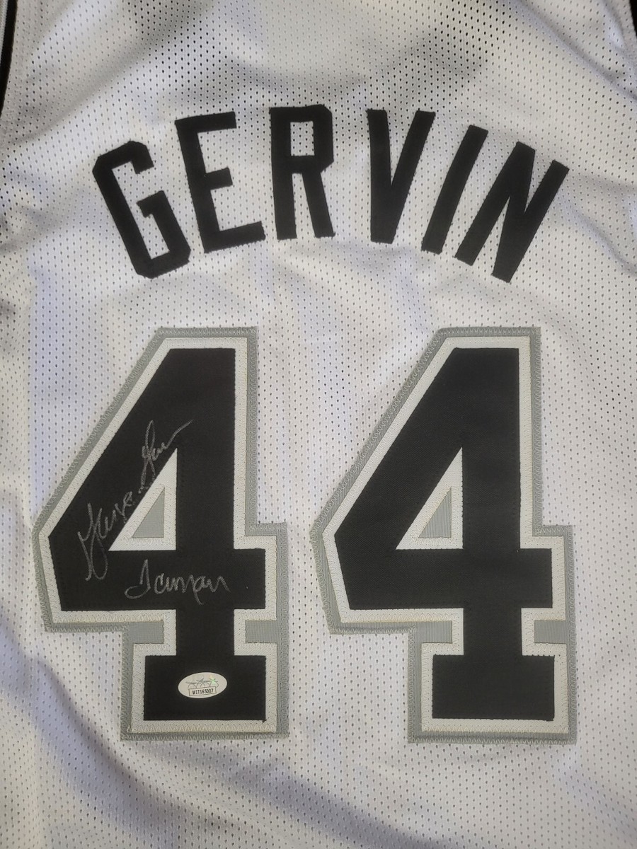 GEORGE GERVIN #44 SAN ANTONIO SPURS SIGNED AUTOGRAPHED CUSTOM