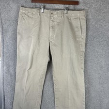 Polo Ralph Lauren Preston Pant Mens 40x30 Khaki Chino Flat Front Cotton Casual