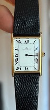 Baume & Mercier Vintage Tank Watch Solid 14K Gold Manual Wind w/ Box & Paper