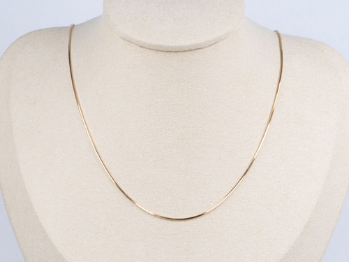Thin Snake Chain Necklace 18K Gold 3g+ 19.5" Adjustable with Needle Threader