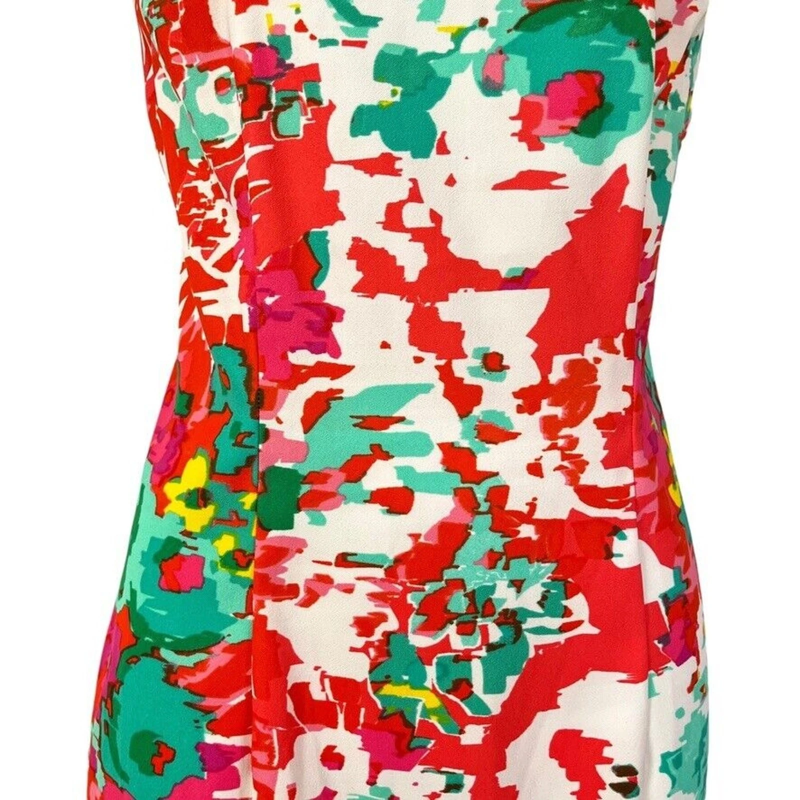 Abito donna Alyx Limited verde corallo stampa tubino senza maniche elasticizzato tg 10