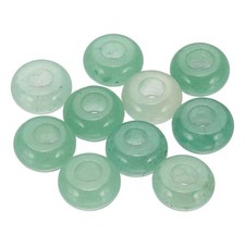 10 Pcs Natural Large Hole Gemstone Beads for DIY Jewelry Craft, Fade Green