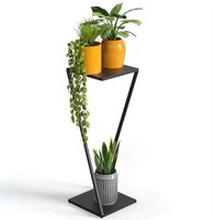 BlumenstäNder Metall Schwarz Eckig 80 Cm 96641 PflanzenstäNder Blumenhocker