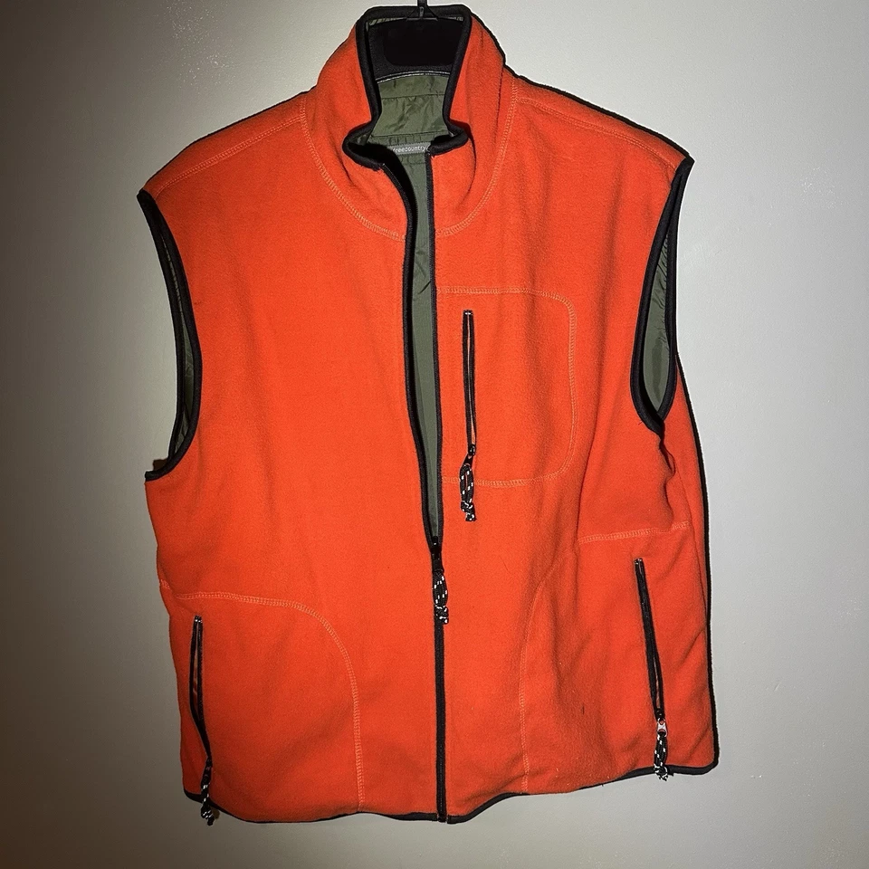 Free country Men’s reversible fleece orange and green hunting vest size L-Xl - Image 4 of 4
