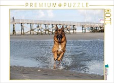 CALVENDO Puzzle Deutscher Sch ferhund in Sankt Peter-Ording  1000 Teile Lege-Gr