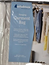 Whitmor Hanging Garment Bag Closet Organizer 54in Quilted Breathable Vinyl Stora