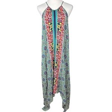 NWT Anthropologie Ella Halter Tunic Dress M Turquoise Boho Midi Summer Festival