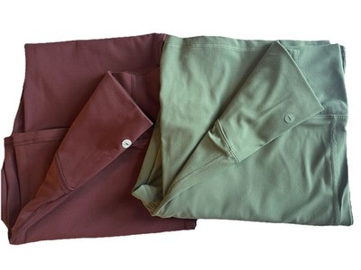 Lot Of 2 Avia High Waist Flare Leggings Yoga Pants Burgundy/Green Women Sz XXL