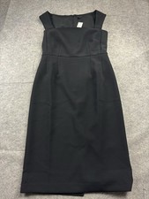 Ann Taylor Womens S Black Sheath Sleeveless Square Neck Midi Dress Career Classy
