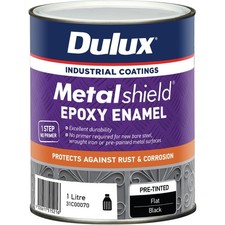 Dulux 1L Metalshield Epoxy Enamel Flat Paint Black