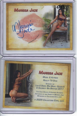 Marissa Jade Signed & Kissed Trading Card #015 Mob Wives VH1 Below the Deck @026