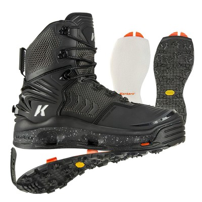 KORKERS River Ops Boa Black/Cool Gray Wading Boots - Guide-Caliber Performance