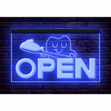 Dentist Dental Care Clinic Open Office Business illuminated Display Neon Sign