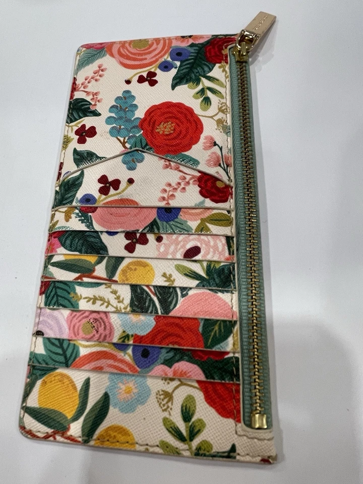 RIFLE PAPER CO. Moedas de Cartão de Festa de Jardim Carteira Fina Ousada Floral Brilhante - Imagem 4 de 4