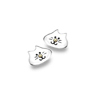 Sea Gems - Smiley Katze mit Messing Nasenstecker