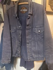 Vintage Harley Davidson Jean Jacket Men Mediu...