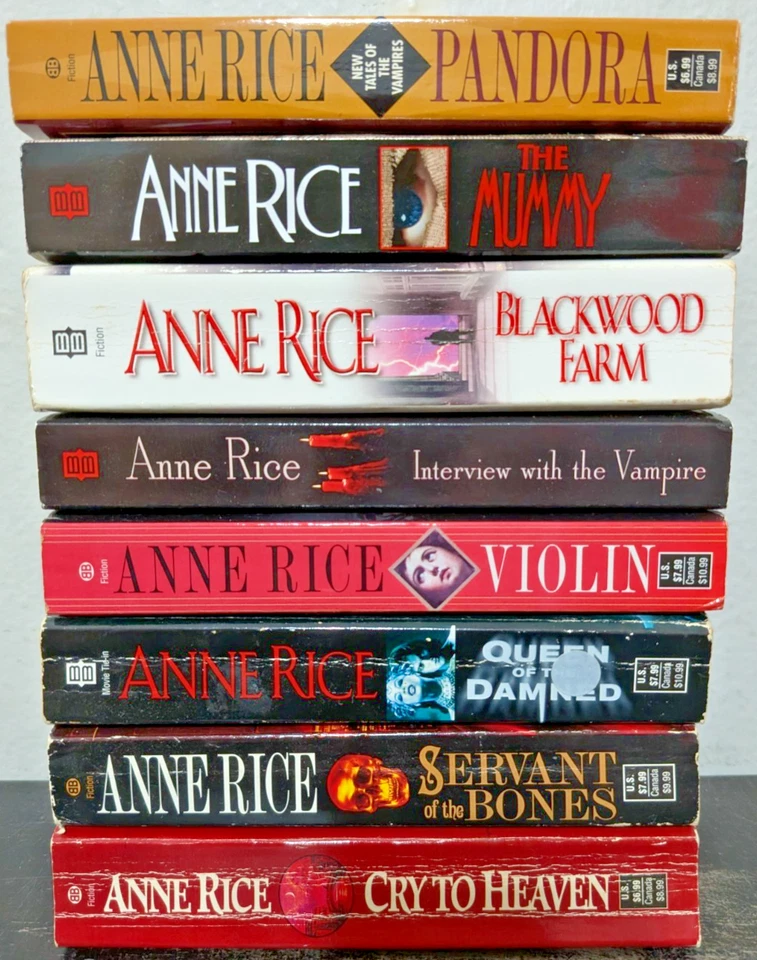Anne Rice Horror 8 Book Lot Paperback Novels Mummy Violin Vampire Pandora Foto 2 de 3