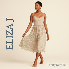 Eliza J Lace Overlay Floral Midi Dress Eyelash Trim Spaghetti Strap Blush 6
