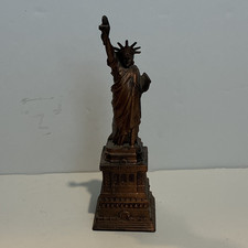 Statue of Liberty Metal Figurine, Brown Antiq...