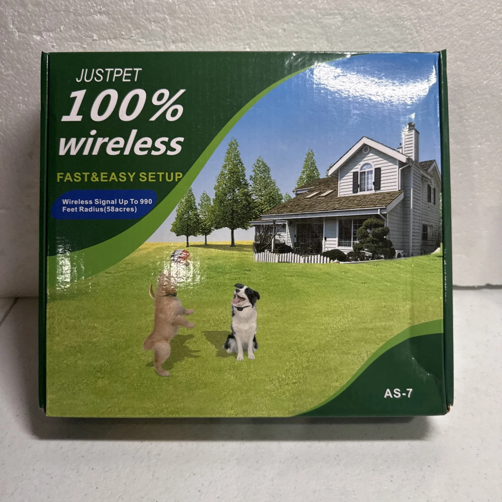 JUST PET 100% WIRELESS DOG COLLAR FOR DOGS 10- 160LBS NECK SIZE 0-23 INCHES
