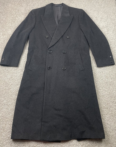 Loro Piana Coat Men 38 Short 100% Cashmere Gray Double Breasted Neiman Marcus