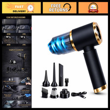 Portable Car Vacuum Air Duster 9000PA Suction, 4000mAh Battery, USB-C, 6 Attac