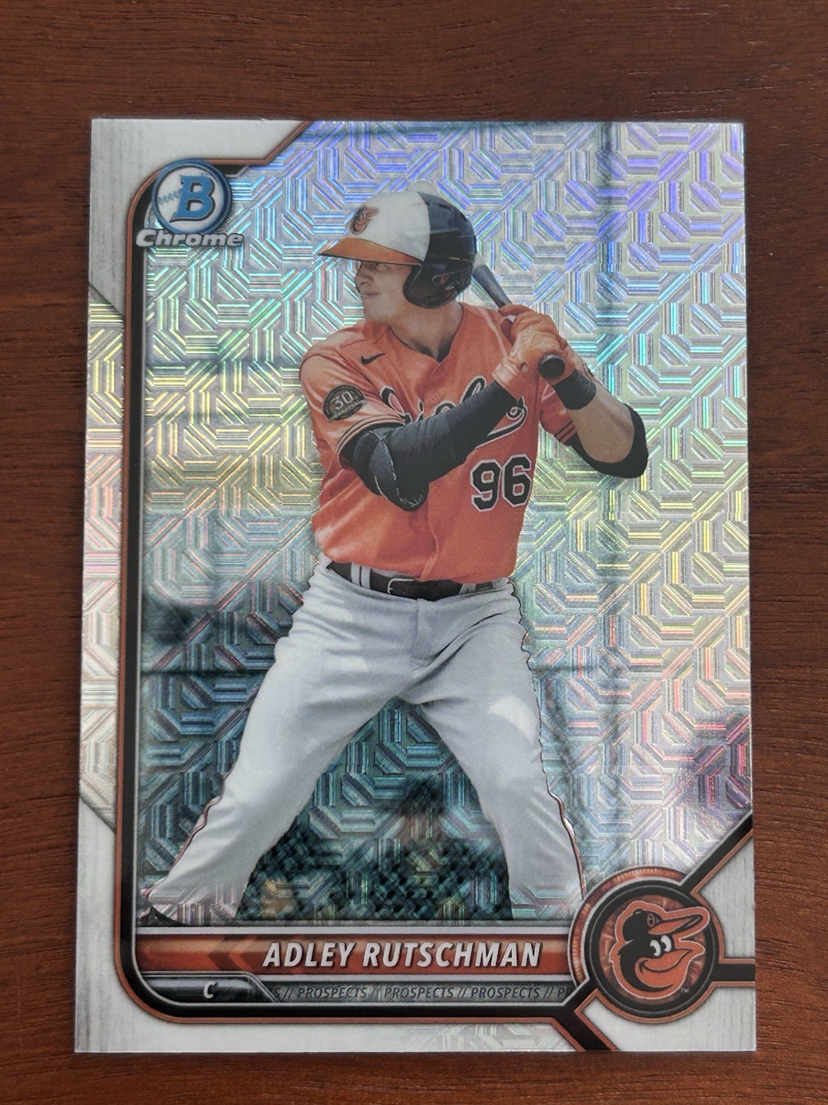 Adley Rutschman 2022 Bowman - RC Chrome Prospects Mojo Refractor Orioles #BCP-29