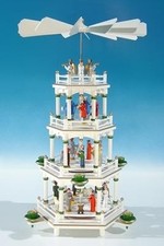 Christmas Pyramid White / 4 Levels Height Approx 45 CM New Table Holzpyramide